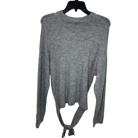 WAYF Light Grey Bow Soft Sweater Size Medium NEW - Picture 6 of 6